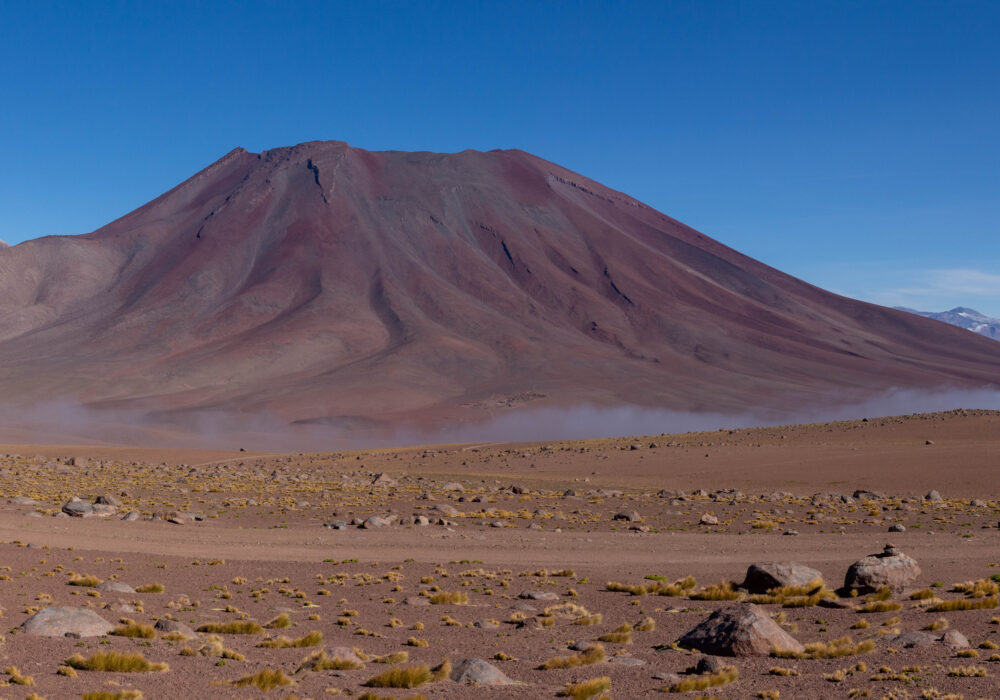 Volcan Licancabur sits on the border between Bolivia and Chile.
