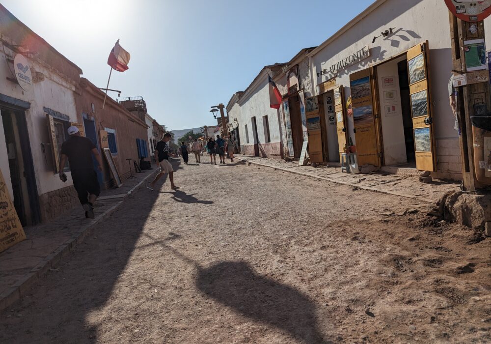 The narrow, dirt streets of San Pedro de Atacama.